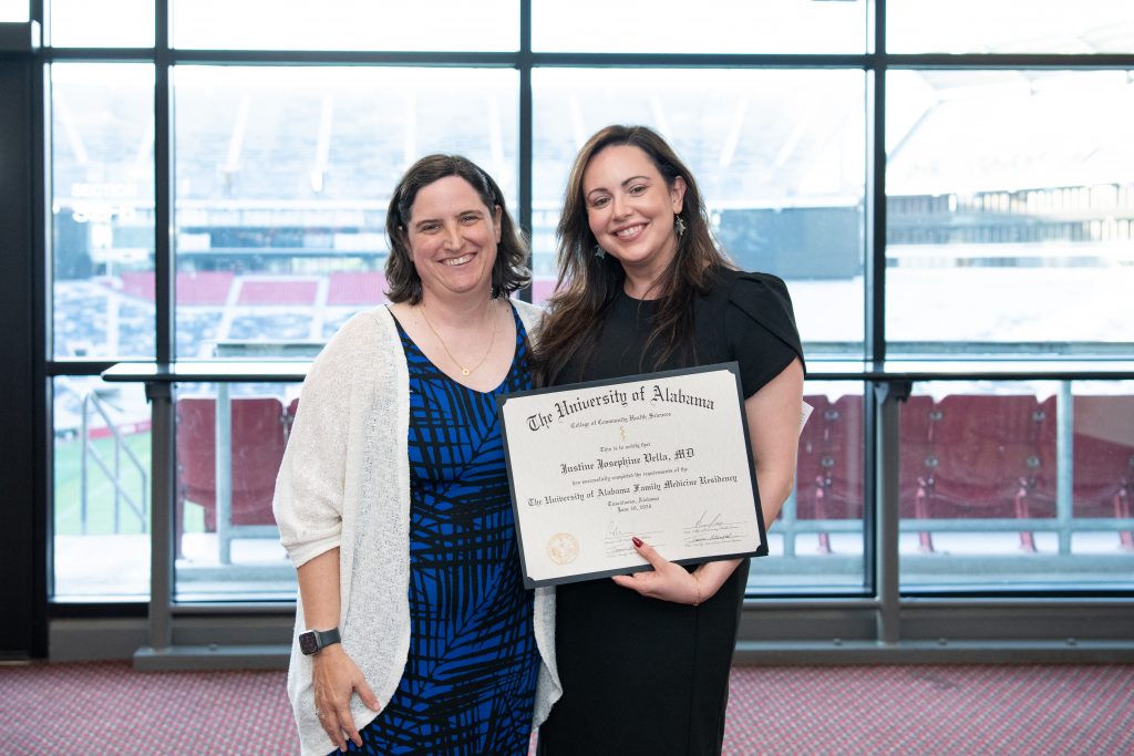 Dr. Justine Vella with Dr. Anne Halli-Tierney, assistant residency director and associate professor in the Department of Family, Internal, and Rural Medicine. 