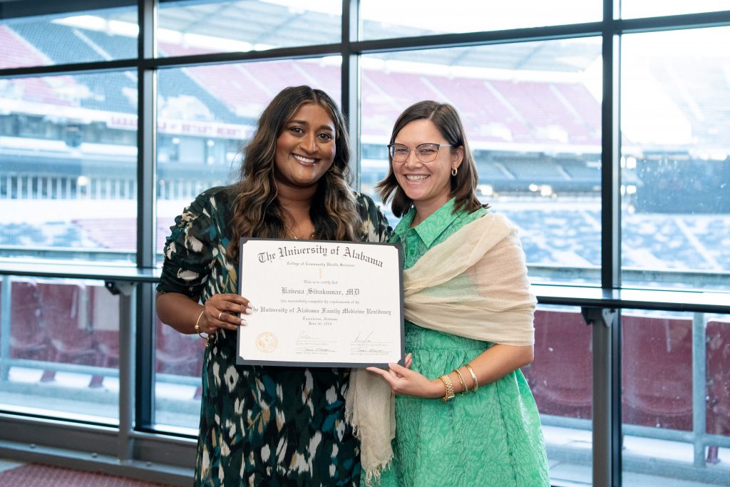 Dr. Kavena Sivajumar with Dr. Jackie Luker, clinical assistant professor in the Department of Family, Internal, and Rural Medicine. 