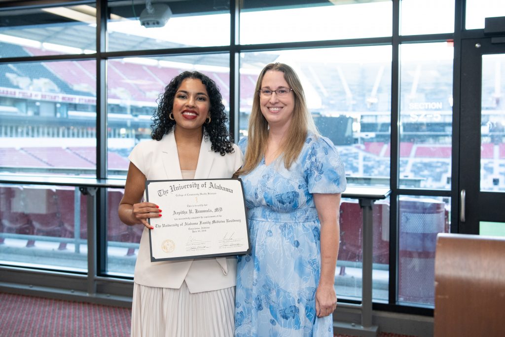 Dr. Arpitha Jammula with Dr. Shawnna Ogden, clinical assistant professor in the Department of Family, Internal, and Rural Medicine. 