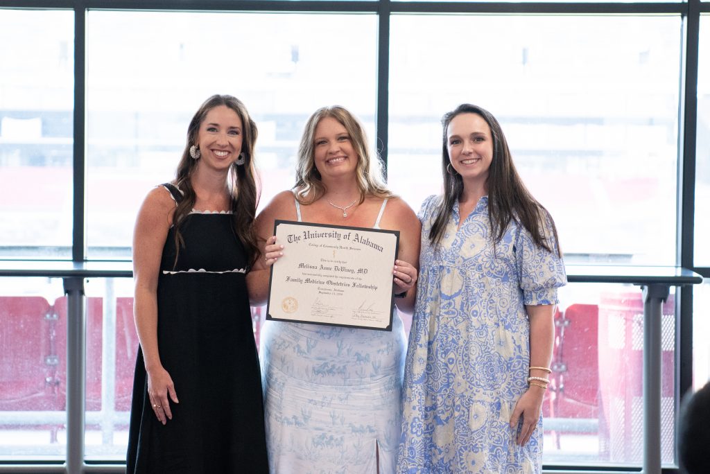 (From left): Dr. Cheree Melton, clinical associate professor in the Department of Family, Internal, and Rural Medicine, Dr. Melissa DeViney (Family Medicine Obstetrics Fellow) and Dr. Savannah Giovane, clinical assistant professor in the Department of Family, Internal, and Rural Medicine. 