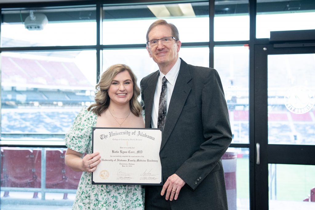 Dr. Katie Carr with Dr. Ed Geno, clinical assistant professor in the Department of Family, Internal, and Rural Medicine. 